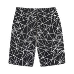 Black And White Geometric Mosaic Print Cotton Shorts