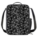 Black And White Geometric Mosaic Print Crossbody Lunch Bag