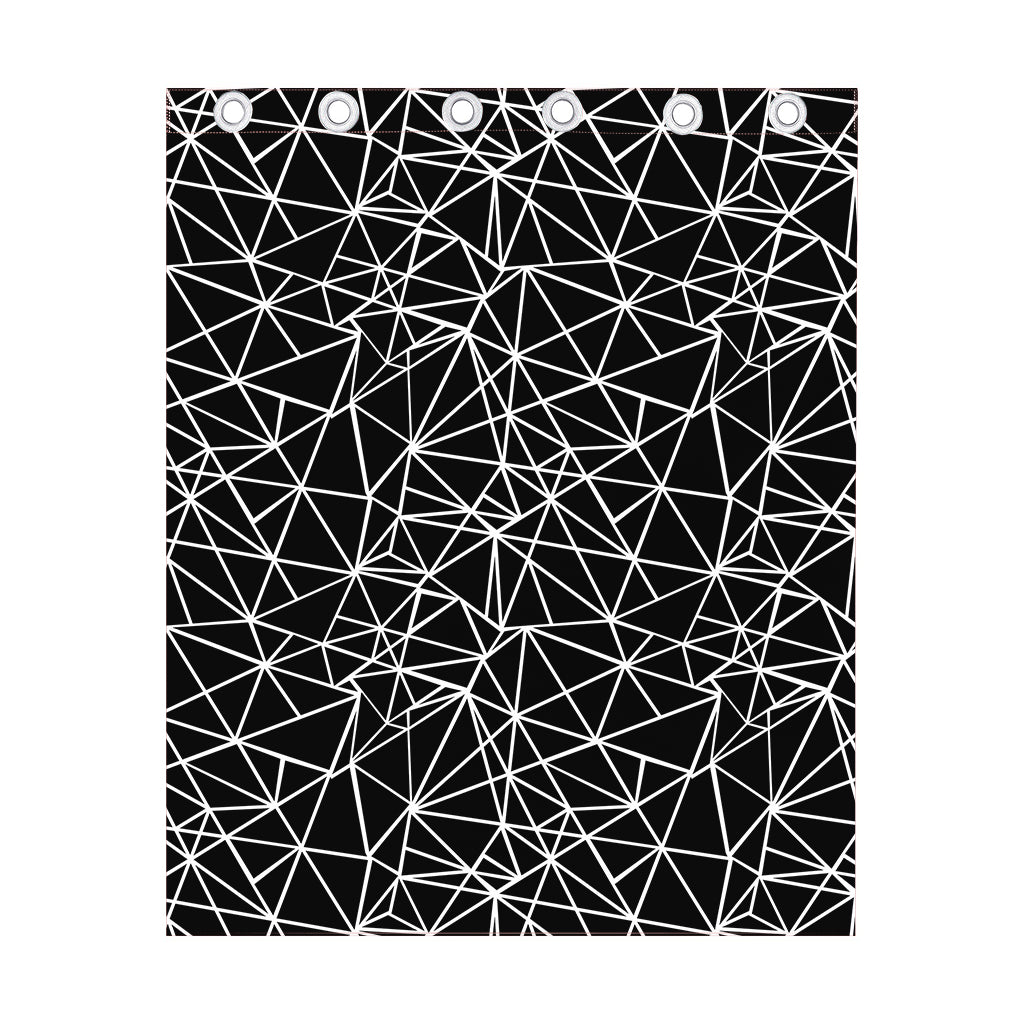 Black And White Geometric Mosaic Print Curtain