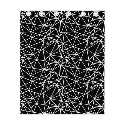 Black And White Geometric Mosaic Print Curtain
