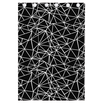 Black And White Geometric Mosaic Print Curtain