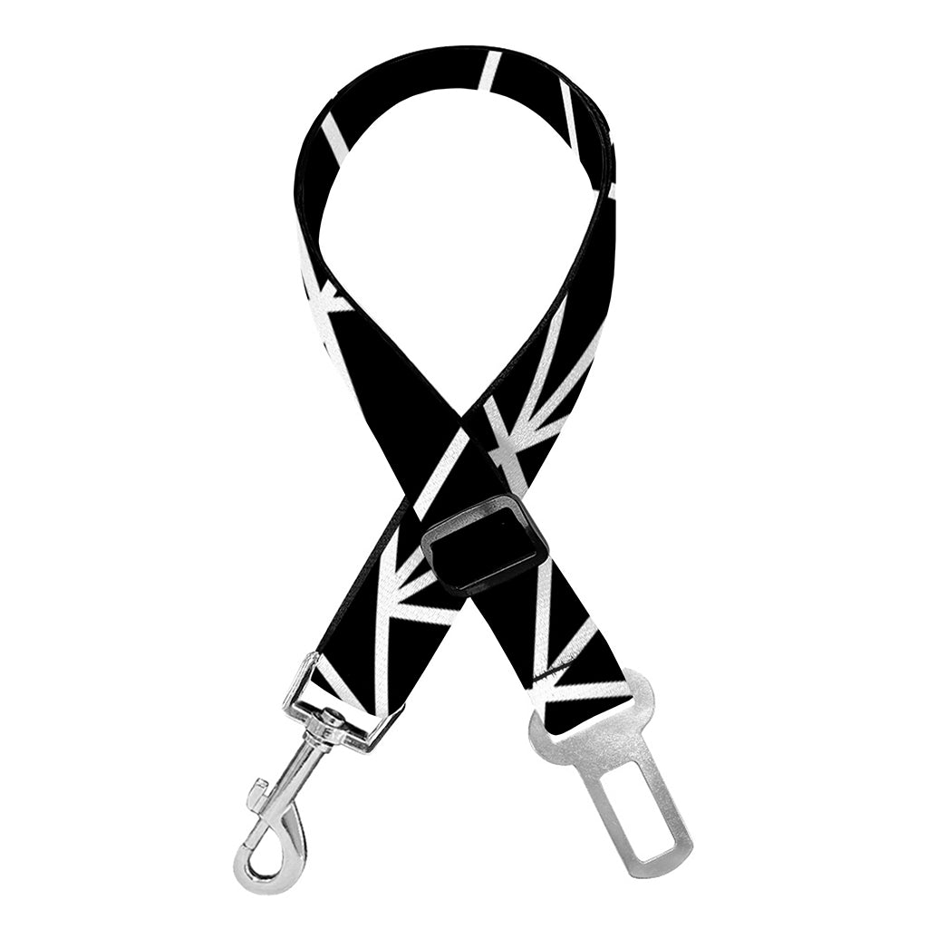 Black And White Geometric Mosaic Print Dog Seat Belt