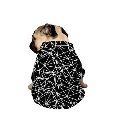 Black And White Geometric Mosaic Print Dog Zip Up Jacket
