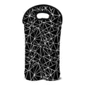Black And White Geometric Mosaic Print Double Neoprene Wine Tote