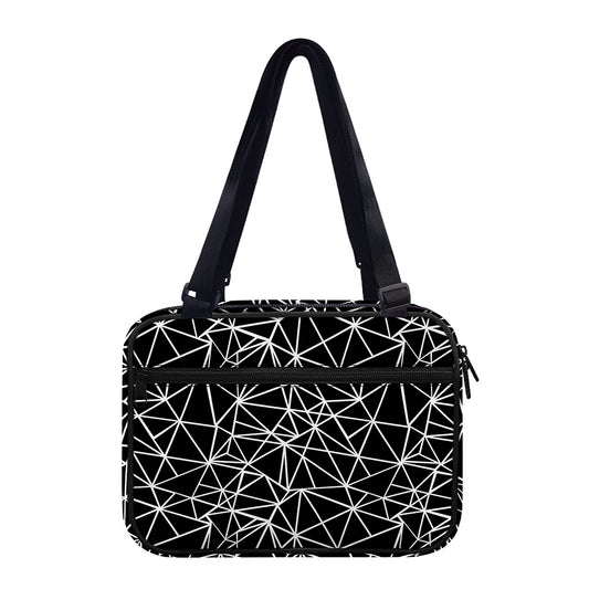 Black And White Geometric Mosaic Print Double Strap Bible Bag