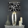 Black And White Geometric Mosaic Print Drum Lamp Shade