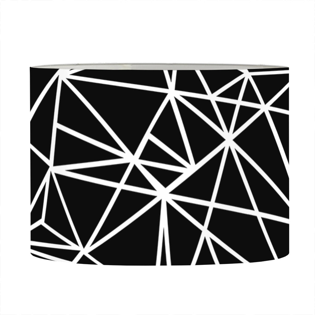 Black And White Geometric Mosaic Print Drum Lamp Shade