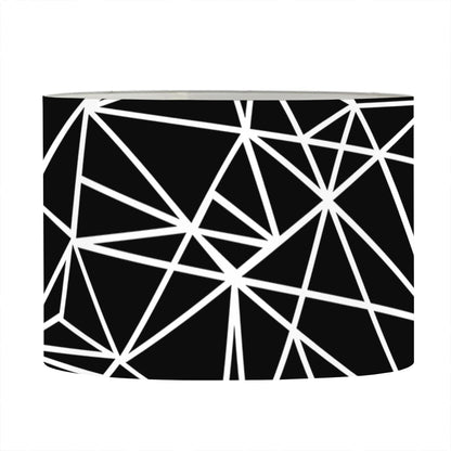 Black And White Geometric Mosaic Print Drum Lamp Shade