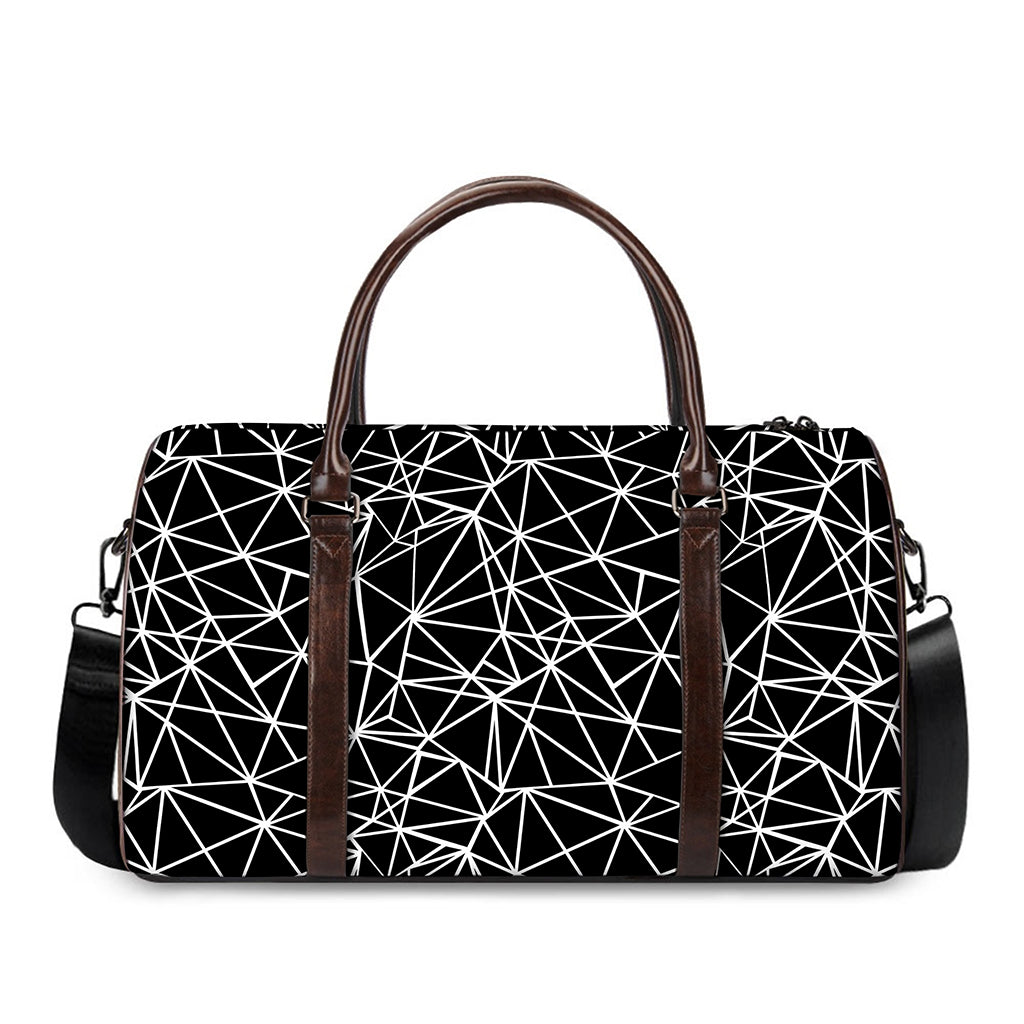 Black And White Geometric Mosaic Print Duffle Bag