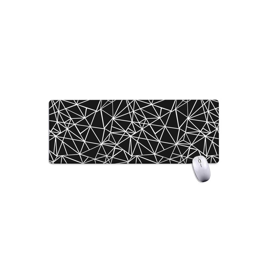 Black And White Geometric Mosaic Print Extended Mouse Pad