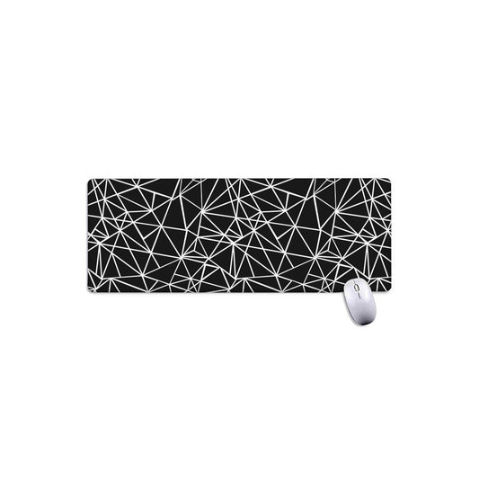 Black And White Geometric Mosaic Print Extended Mouse Pad