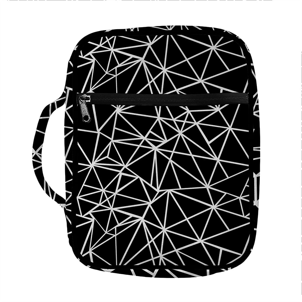 Black And White Geometric Mosaic Print Front Pocket Bible Bag