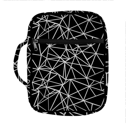 Black And White Geometric Mosaic Print Front Pocket Bible Bag