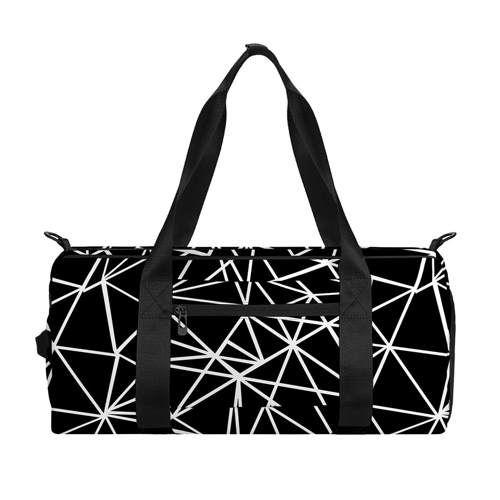 Black And White Geometric Mosaic Print Gym Bag