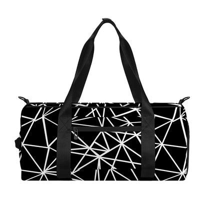 Black And White Geometric Mosaic Print Gym Bag