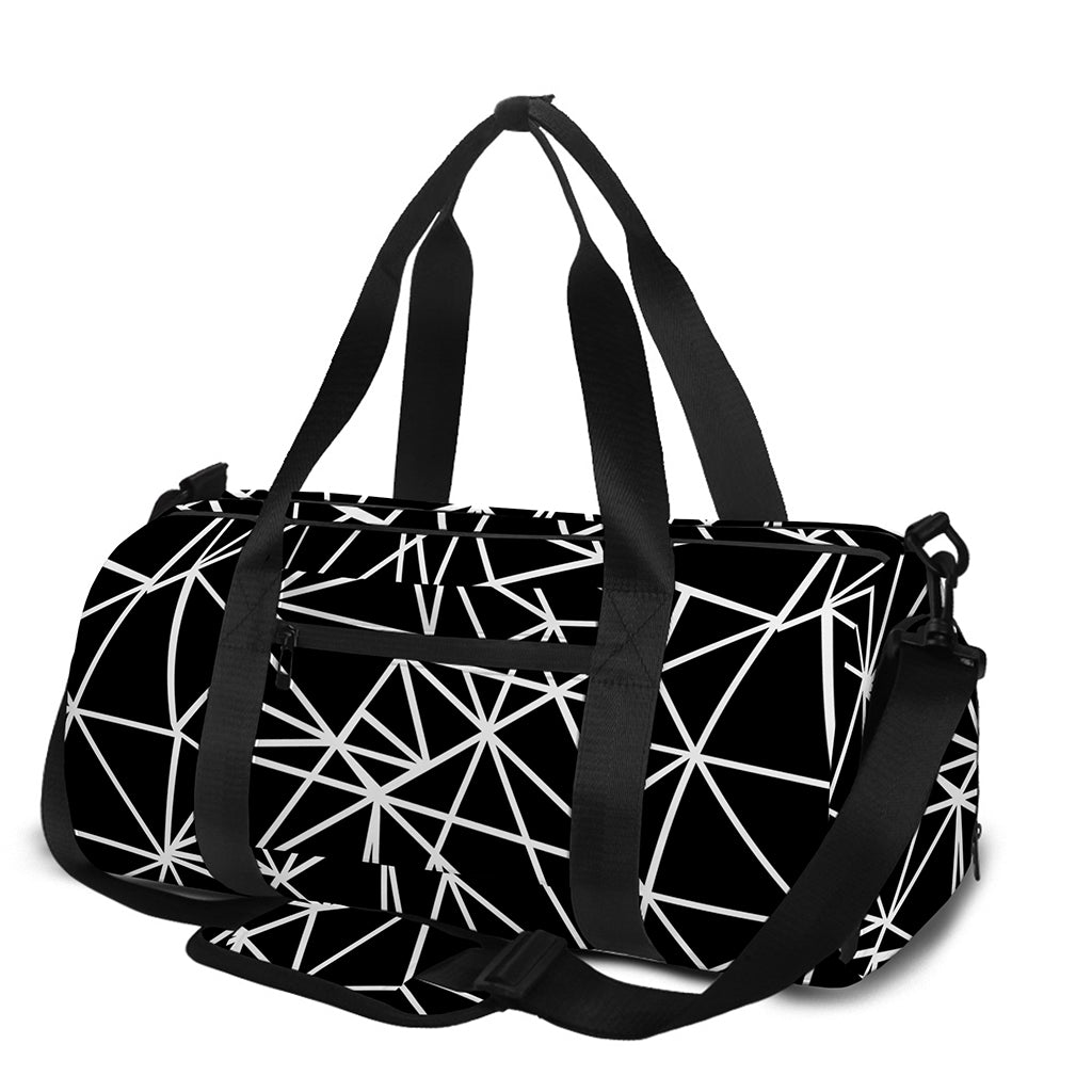 Black And White Geometric Mosaic Print Gym Bag