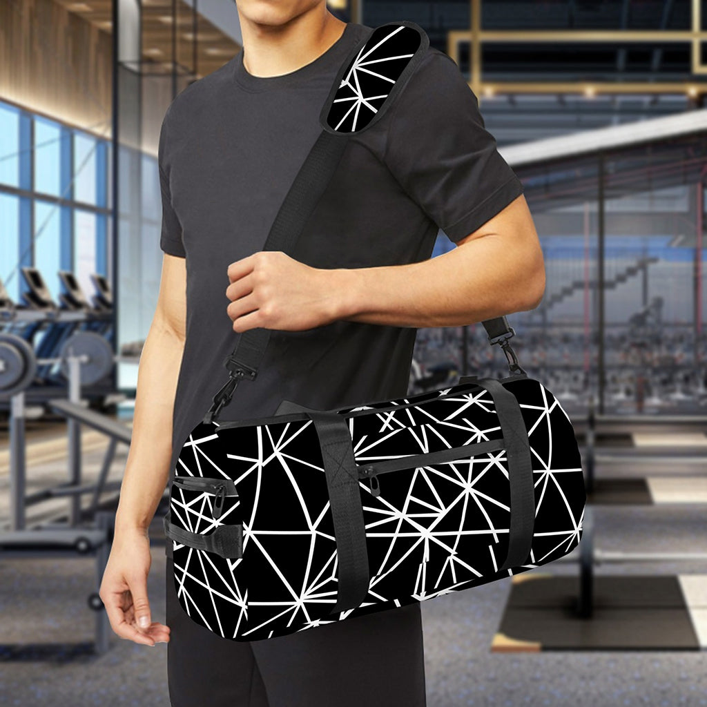 Black And White Geometric Mosaic Print Gym Bag