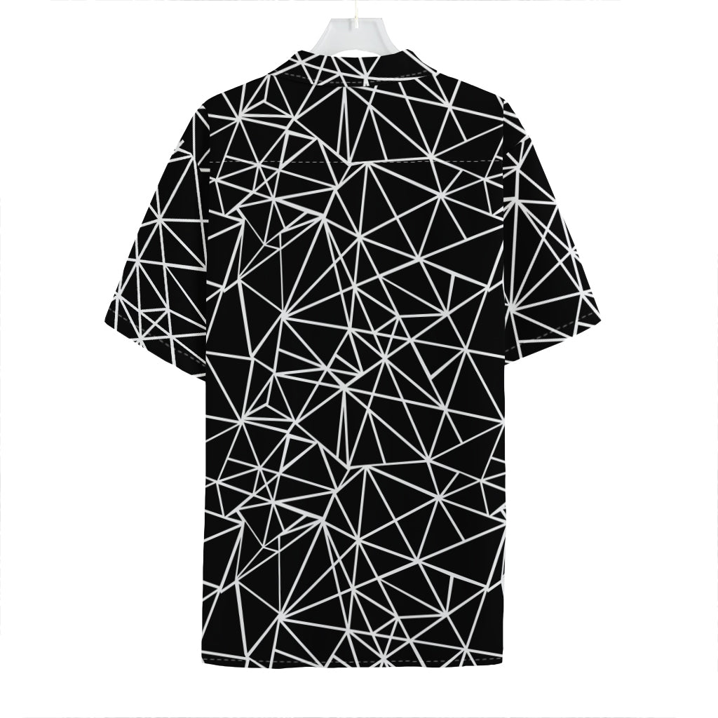Black And White Geometric Mosaic Print Hawaiian Shirt