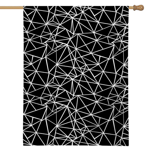 Black And White Geometric Mosaic Print House Flag