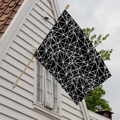 Black And White Geometric Mosaic Print House Flag