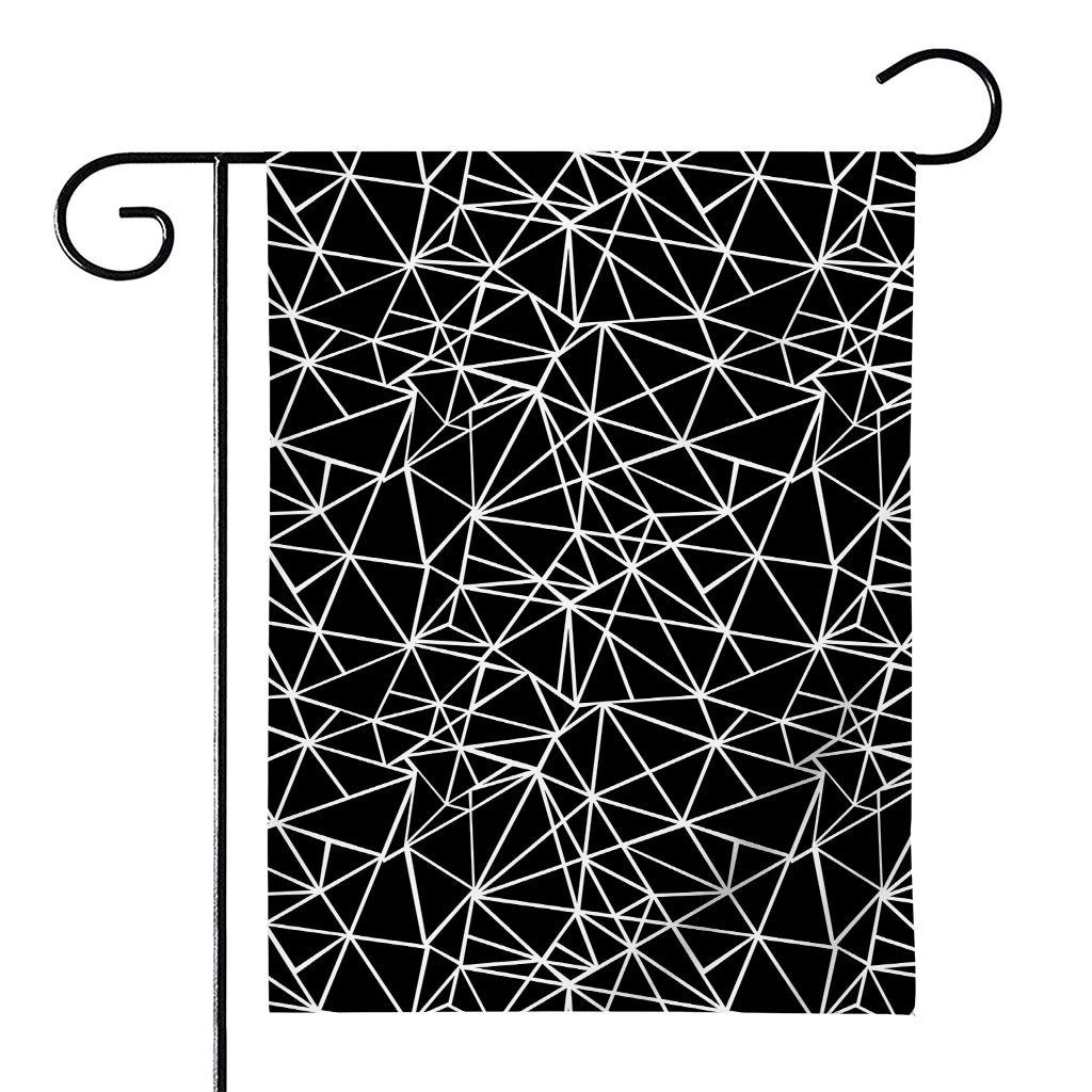 Black And White Geometric Mosaic Print House Flag