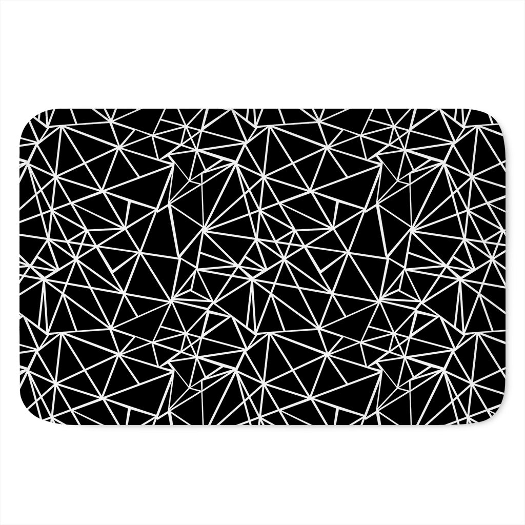 Black And White Geometric Mosaic Print Indoor Door Mat