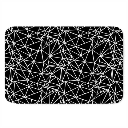 Black And White Geometric Mosaic Print Indoor Door Mat