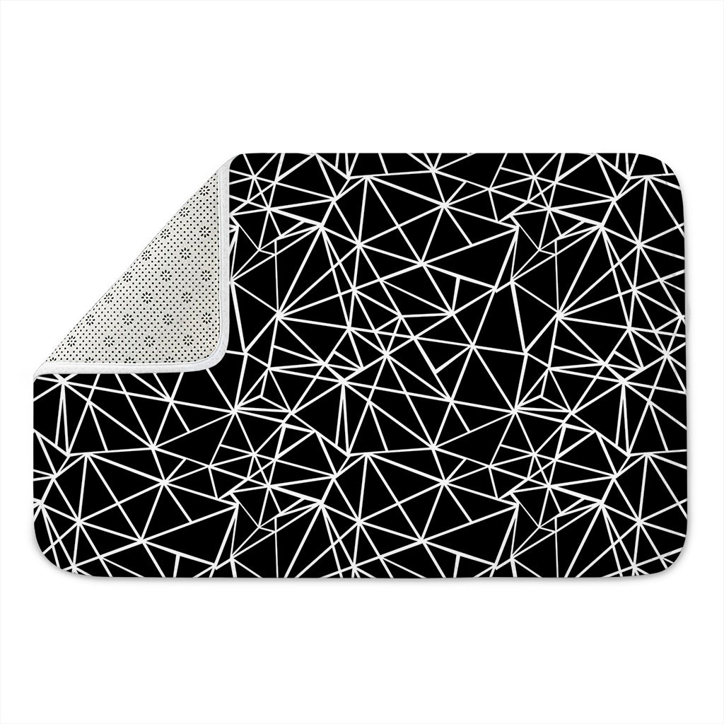 Black And White Geometric Mosaic Print Indoor Door Mat