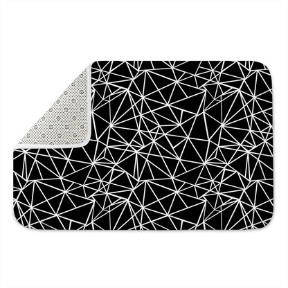 Black And White Geometric Mosaic Print Indoor Door Mat