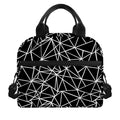 Black And White Geometric Mosaic Print Insulated Lunch Bag
