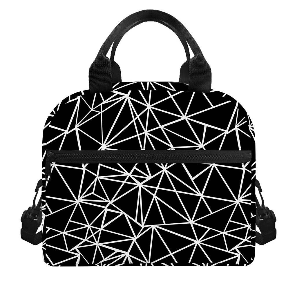 Black And White Geometric Mosaic Print Insulated Lunch Bag