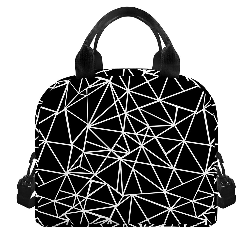 Black And White Geometric Mosaic Print Insulated Lunch Bag