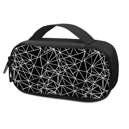 Black And White Geometric Mosaic Print Insulin Cooler Travel Case