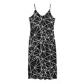 Black And White Geometric Mosaic Print Jersey Midi Cami Dress