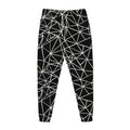 Black And White Geometric Mosaic Print Jogger Pants