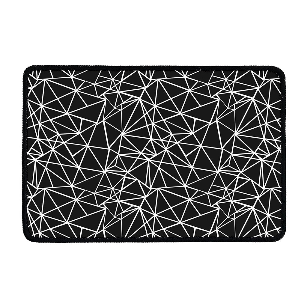 Black And White Geometric Mosaic Print Kitchen Mat