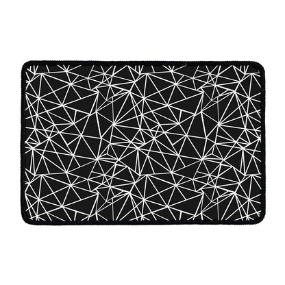 Black And White Geometric Mosaic Print Kitchen Mat