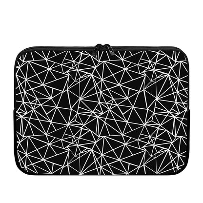 Black And White Geometric Mosaic Print Laptop Sleeve