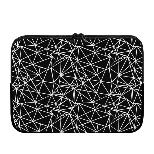 Black And White Geometric Mosaic Print Laptop Sleeve