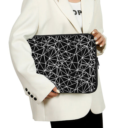 Black And White Geometric Mosaic Print Laptop Sleeve
