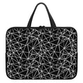 Black And White Geometric Mosaic Print Laptop Sleeve With Handle