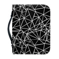 Black And White Geometric Mosaic Print Leather Bible Cover
