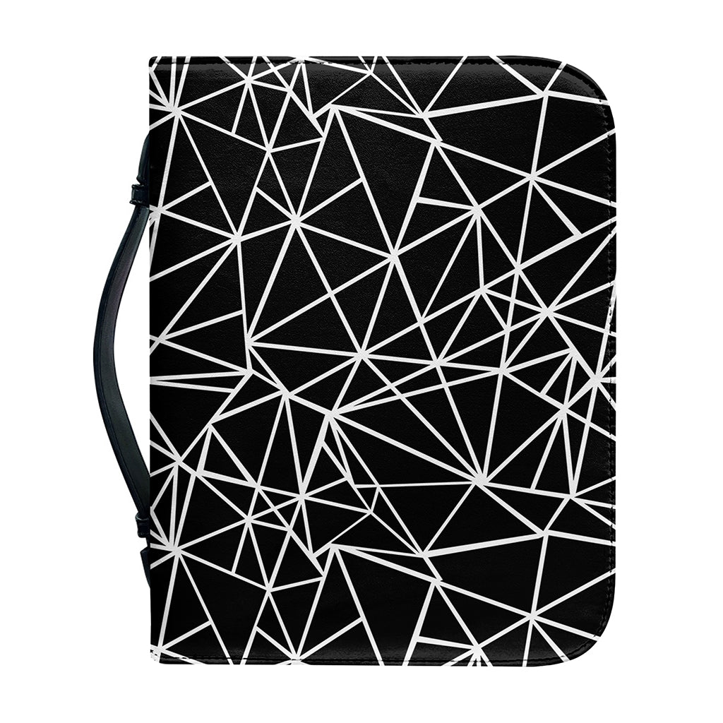 Black And White Geometric Mosaic Print Leather Bible Cover