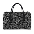 Black And White Geometric Mosaic Print Leather Duffel Bag