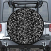 Black And White Geometric Mosaic Print Leather Spare Tire Cover