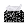 Black And White Geometric Mosaic Print Leather Tissue Box Cover