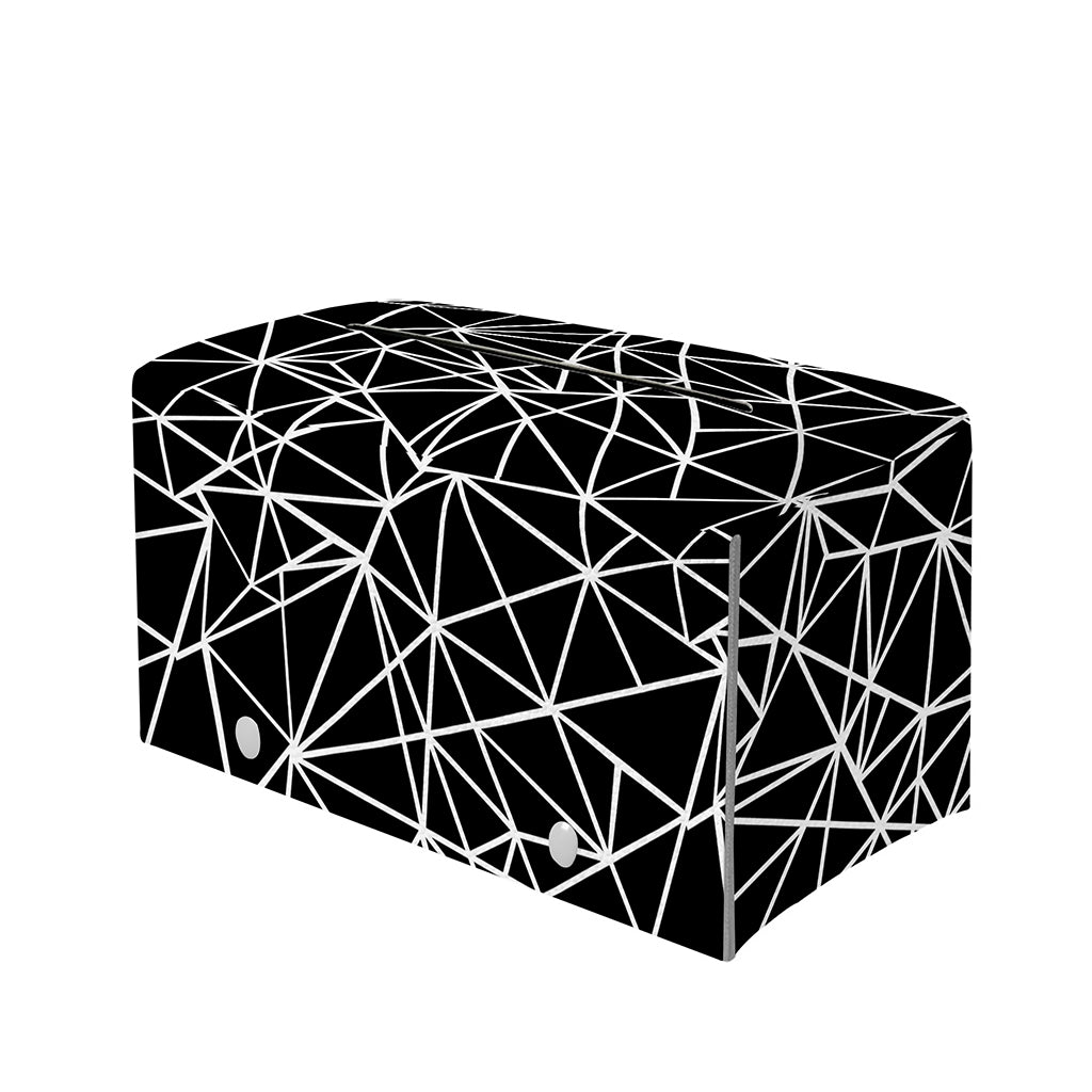 Black And White Geometric Mosaic Print Leather Tissue Box Cover