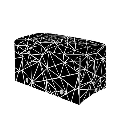 Black And White Geometric Mosaic Print Leather Tissue Box Cover