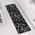Black And White Geometric Mosaic Print Long Kitchen Mat