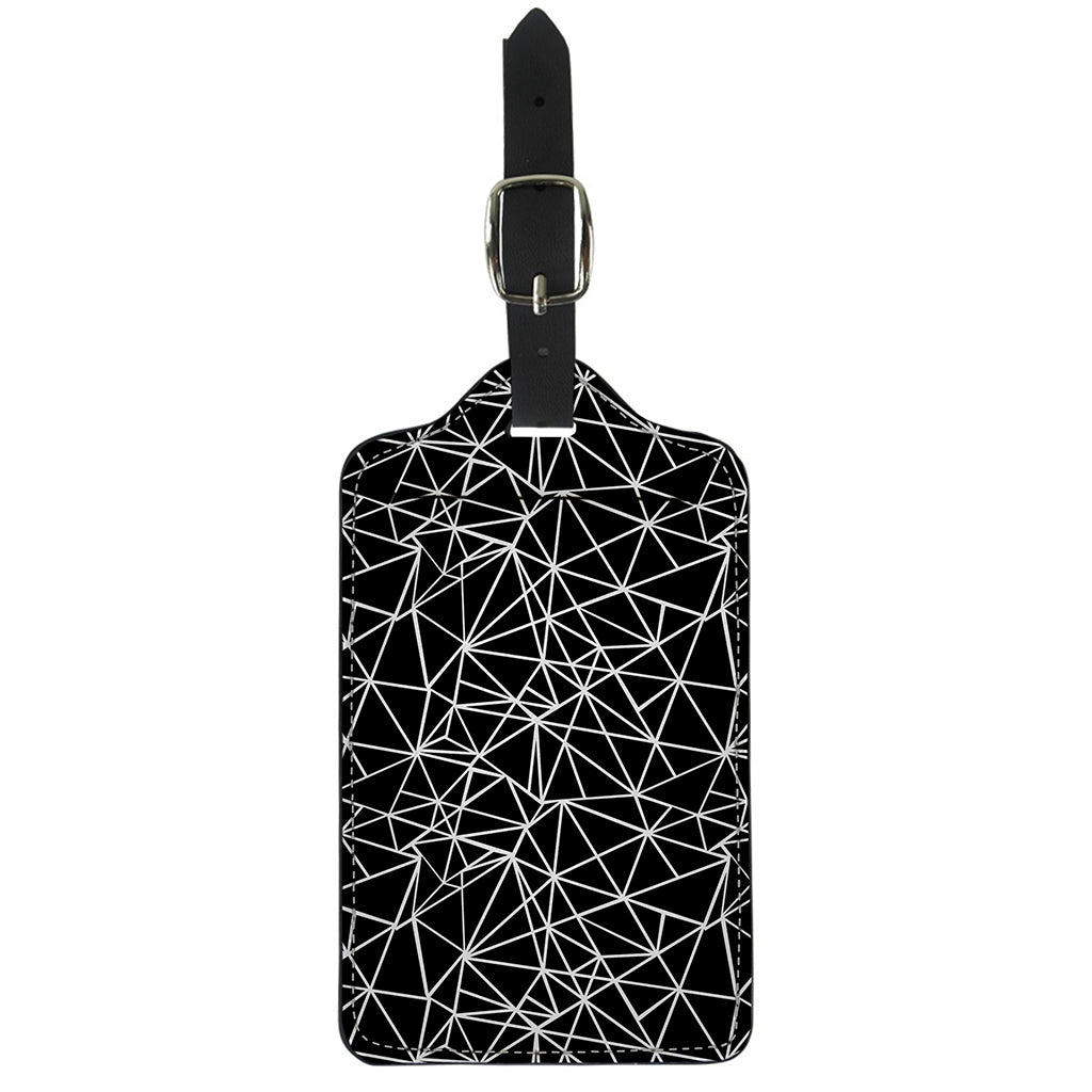 Black And White Geometric Mosaic Print Luggage Tag